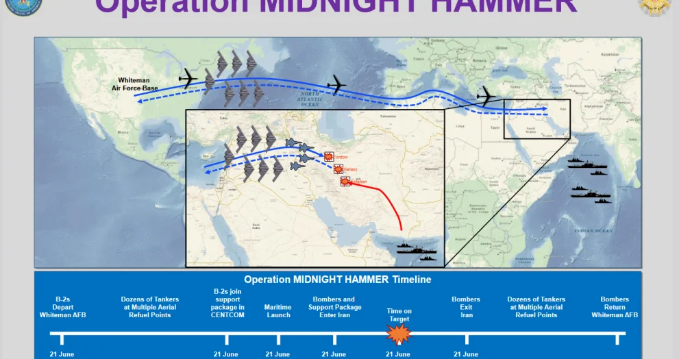 Operazione Midnight Hammer: come gli Stati Uniti hanno colpito a sorpresa l’Iran - brigatafolgore.net
